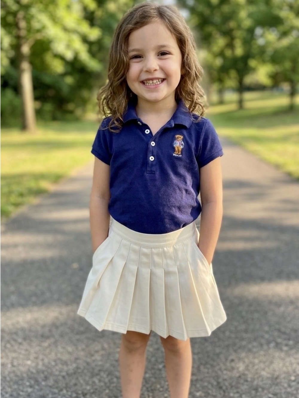 Polo by Ralph Lauren Navy Polo with Embroidered Bear